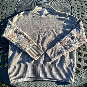 Christian Siriano New York Super Soft Chenille Knit Gray Mock Neck Sweater